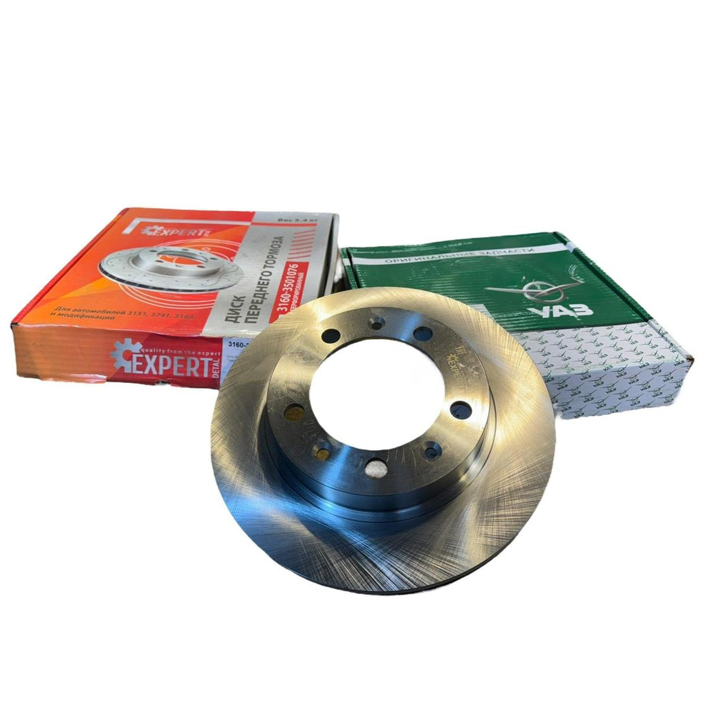 Front Brake Disc (one piece) 316000-3501076 – Bukhanka Modern (2.7L), Hunter & 469 (2.7L) – OEM 316000-3501076 - Brake system - UAZ spare parts