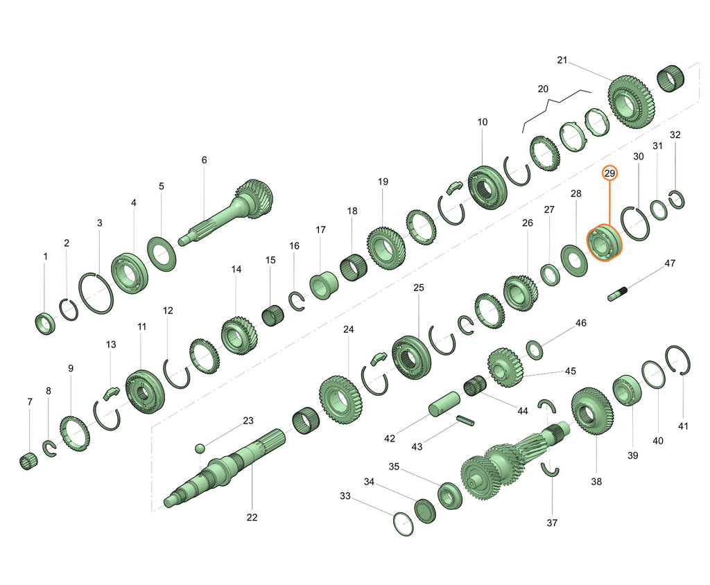 Rodamiento final de salida de caja de cambios 5 velocidades – Calidad Western – Bukhanka, Hunter y 469 (2.7L) 315195170115300