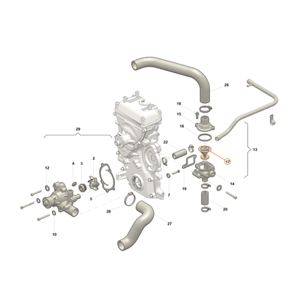 Thermostat 80 Degrees – Bukhanka Modern, Hunter & 469 (2.7L), Patriot, Profi – OEM 040600130610000-80 - Engine - UAZ spare parts