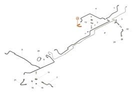 Brake Hose 850 mm Front Left – Bukhanka (Modern) – OEM 3160-3506061 - Brake system - UAZ spare parts