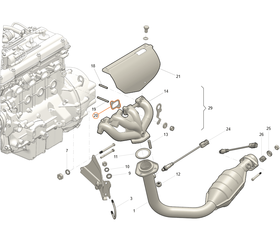 Gasket 2.7 engine between engine / head and exhaust manifold 040600100802701 - - UAZ spare parts