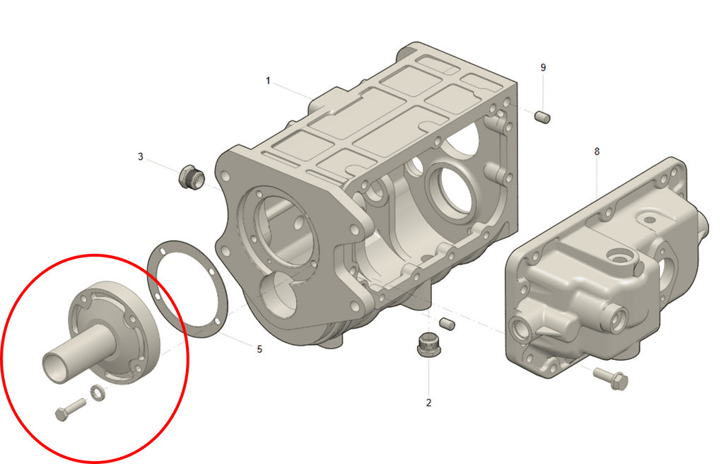 Gearbox End Cap ADS 5 - Speed (not Dymos) - Bukhanka Modern (2.7L), Hunter & 469 (2.7L) – UAZPARTS.COM UAZ PART – OEM 220600170001001 END CAP