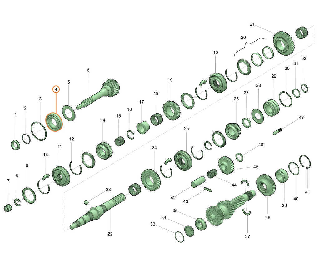 Gearbox Input shaft End Bearing 5 - Speed – Western Quality – Bukhanka (2.7L), Hunter & 469 - 315195170103200 – UAZPARTS.COM UAZ PART – OEM 315195170103200