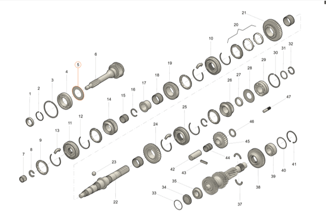 Gearbox Lock Ring 5 - Speed – Bukhanka Modern (2.7L) - OEM 315195170103500 – UAZPARTS.COM UAZ PART – OEM 315195170103500
