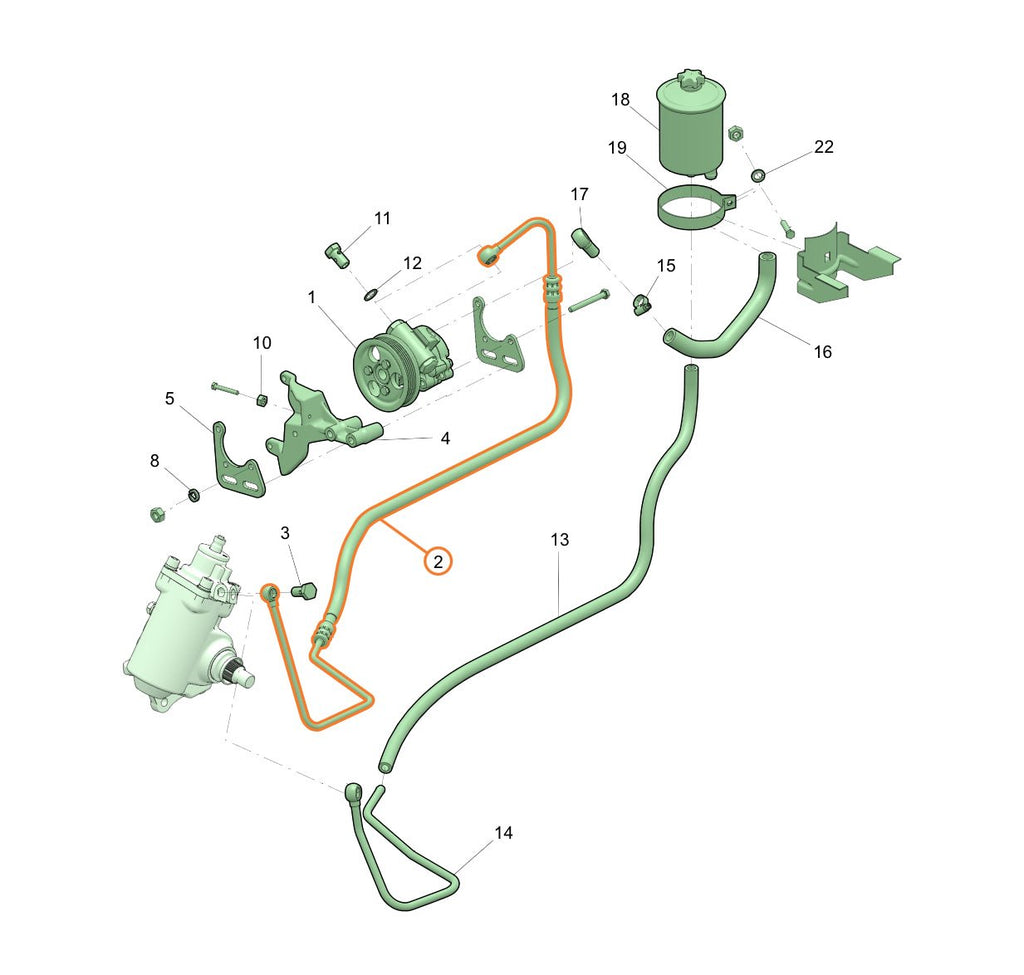 Power Steering Hose - Bukhanka Modern (2.7L) 10.2206 - 95 - 3408150 - 30 – UAZPARTS.COM UAZ PART – OEM 10.2206-95-3408150-30