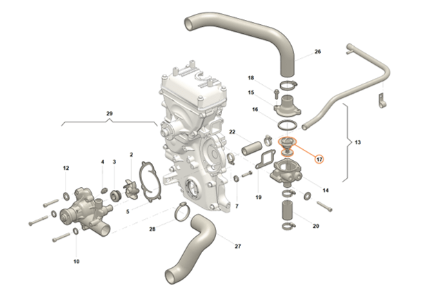 Thermostat 80 Degrees – Bukhanka Modern, Hunter & 469 (2.7L), Patriot, Profi – OEM 040600130610000 - 80 – UAZPARTS.COM UAZ PART – OEM 040600130610000-80